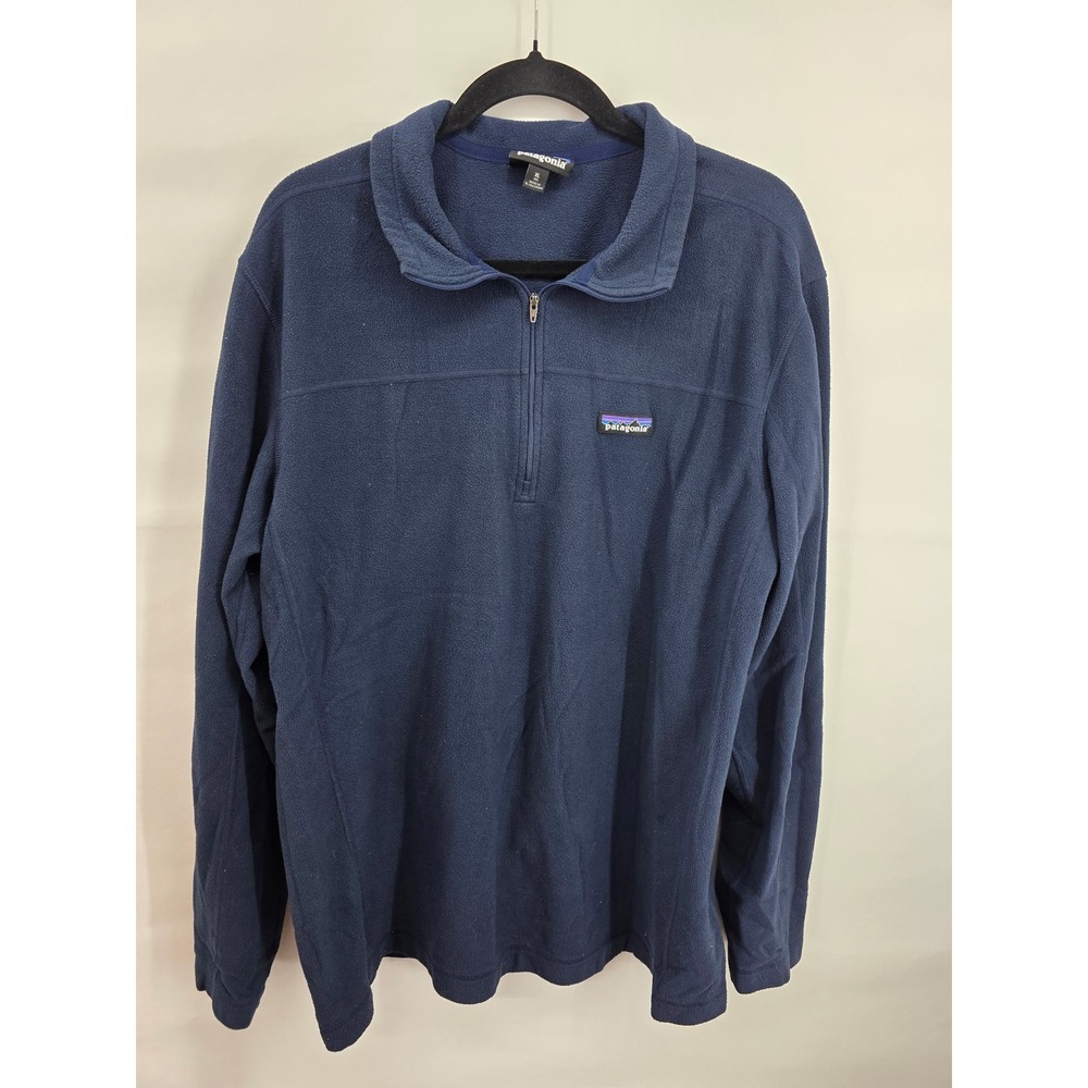 Patagonia Mens Micro D Quarter Zip Fleece Pullover Navy Blue XL Regular 26176